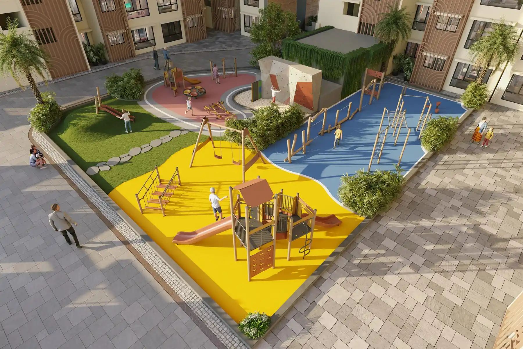 Children's play courtyard at Avenor Park, Kurla West