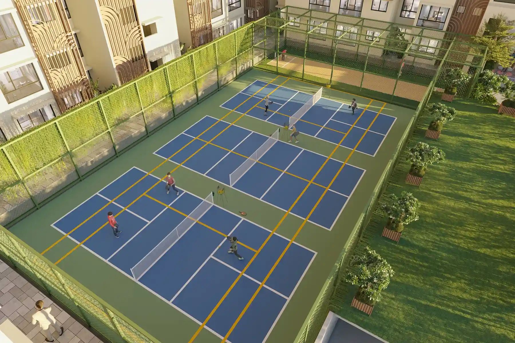 Multipurpose sports court courtyard at Avenor Park, Kurla West